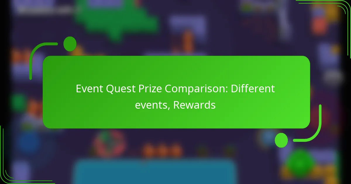 Event Quest Prize Comparison: Different events, Rewards