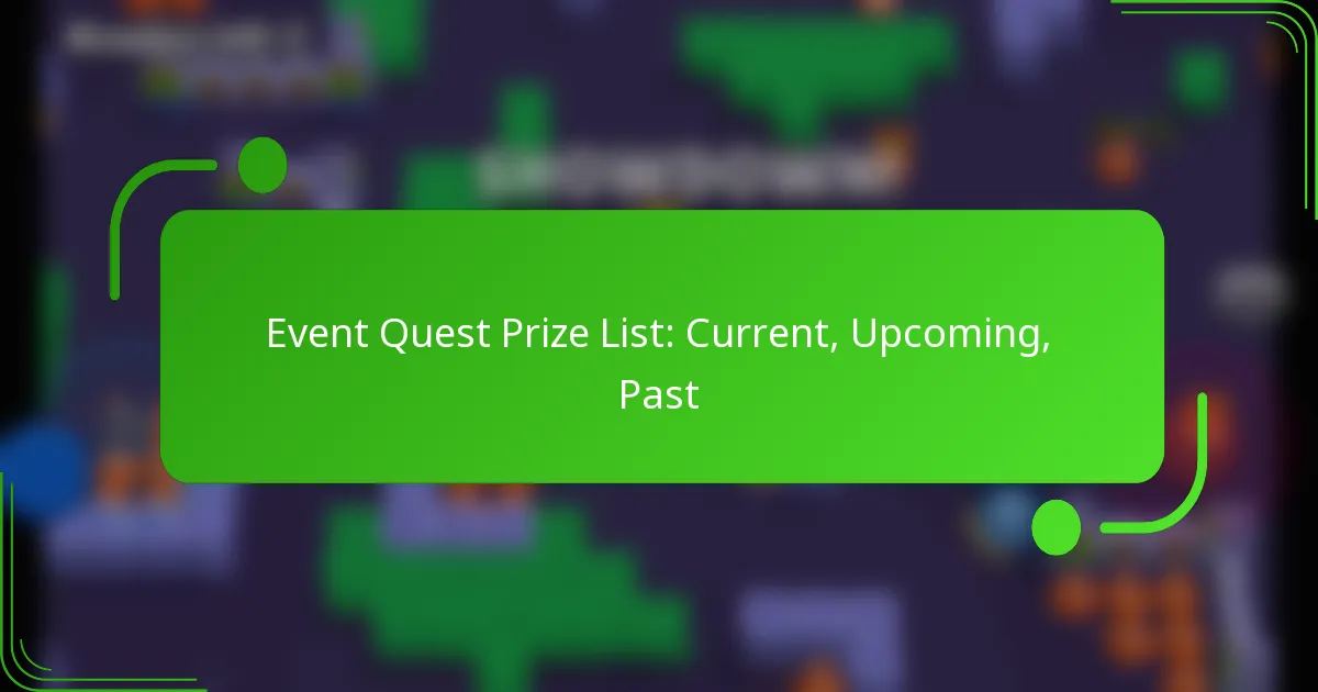Event Quest Prize List: Current, Upcoming, Past