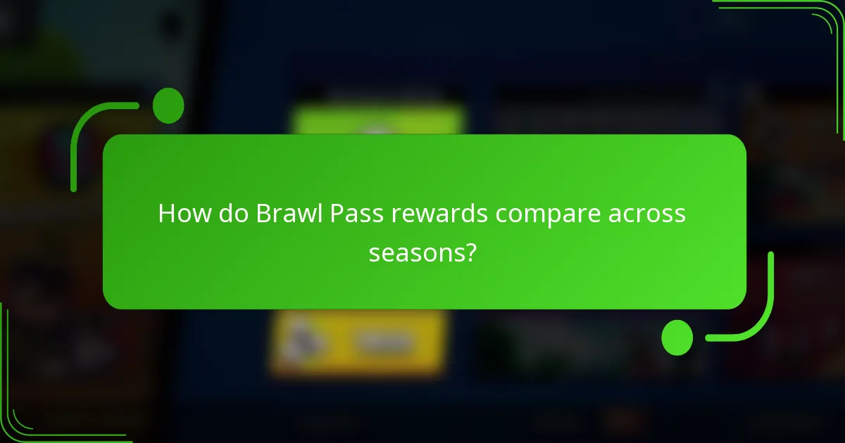 How do Brawl Pass rewards compare across seasons?
