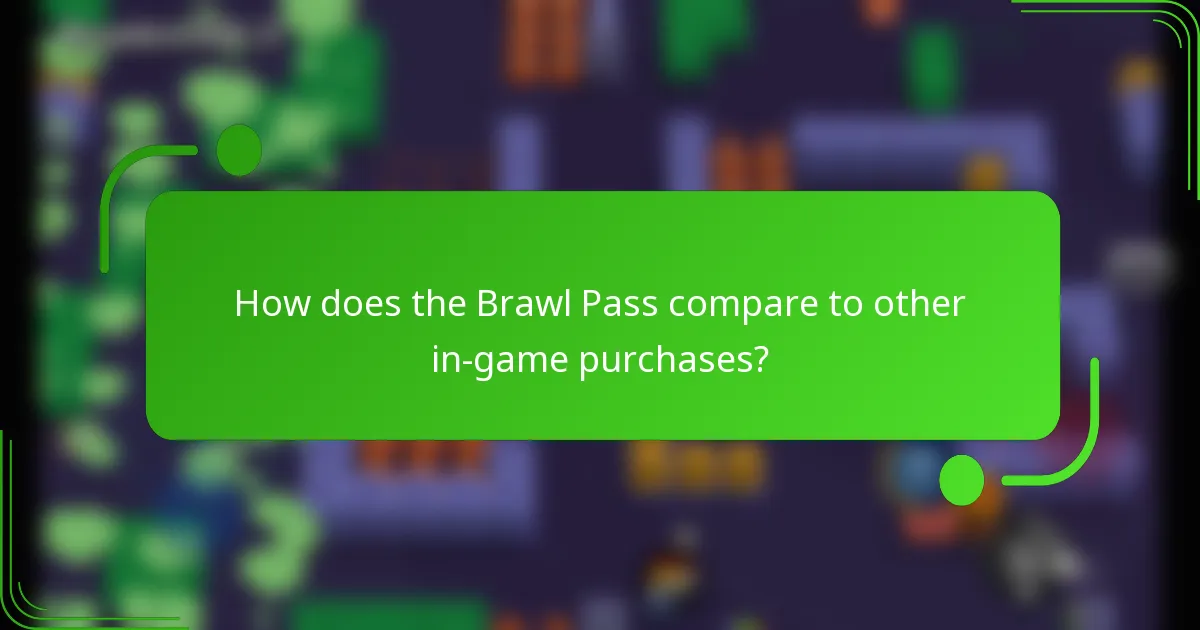 How does the Brawl Pass compare to other in-game purchases?