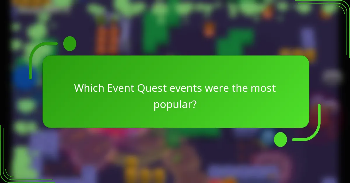 Which Event Quest events were the most popular?
